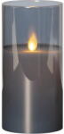 Star Trading M-Twinkle szürke LED viaszgyertya üvegben, magasság 15 cm - Star Trading