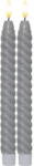 Star Trading Flamme Swirl Antique 2 db szürke LED viaszgyertya, magasság 25 cm - Star Trading