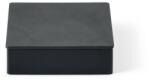 LIND DNA Fekete-antracitszürke fedeles-dekoratív fa-öko bőr tárolódoboz 11x11x3, 5 cm Square Nupo - LIND DNA