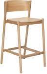 Hübsch Natúr színű bárszék tölgyfa dekorral (ülésmagasság 75 cm) Oblique - Hübsch
