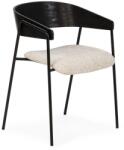MOME Fekete-bézs kárpitozott karfás étkezőfotel szett 2 db-os Cora - MOME
