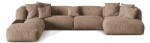 Micadoni Világosbarna bársony moduláris sarokkanapé (bal oldali-U alakú) Martina - Micadoni