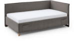 meise.möbel Szürke kárpitozott ágyneműtartós sarok gyerekágy ágyráccsal 120x200 cm Fun - Meise Möbel