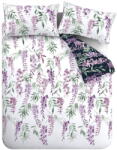 Catherine Lansfield Fehér-lila egyszemélyes ágyneműhuzat 135x200 cm Wisteria - Catherine Lansfield