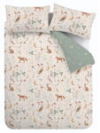 Catherine Lansfield Zöld-bézs egyszemélyes ágyneműhuzat 135x200 cm Enchanted Twilight Animals - Catherine Lansfield