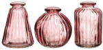 Sass & Belle Bud 3 db-os rózsaszín üveg váza szett - Sass & Belle