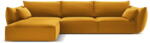 Mazzini Sofas Mustársárga bársony sarokkanapé (bal oldali-heverő résszel) Vanda - Mazzini Sofas - bonami - 747 142 Ft