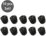 WENKO Fekete műanyag tartalék WC-kefe fej szett 10 db-os Ø8cm - Wenko