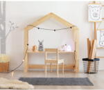 Adeko Bran ház alakú fenyőfa asztal gyerekeknek, 40 x 111 cm - Adeko