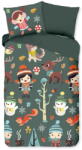 Good Morning Sötétzöld egyszemélyes-hosszabbított pamut gyerek ágyneműhuzat 140x220 cm Fun - Good Morning