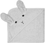 Kindsgut Szürke pamut kapucnis gyerek törölköző 76x76 cm Rabbit - Kindsgut