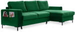 Miuform Lofty Lilly zöld kinyitható bársony sarokkanapé, jobb oldali - Miuform