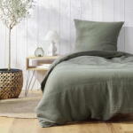 douceur d'intérieur Khaki egyszemélyes muszlin ágyneműhuzat 140x200 cm Angelia - douceur d'intérieur