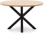 Kave Home Fekete-natúr színű kerek étkezőasztal ø 120 cm Argo - Kave Home