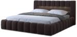 Eltap Sötétbarna kárpitozott ágyneműtartós franciaágy ágyráccsal 140x200 cm Lamica - ELTAP