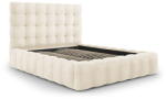 Cosmopolitan Design Bézs kárpitozott franciaágy tárolóhellyel, ágyráccsal 160x200 cm Bali - Cosmopolitan Design