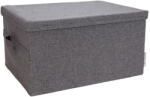 Bigso Szürke fedeles textil tárolódoboz 45x34x25 cm Soft Storage - Bigso