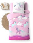 douceur d'intérieur Rózsaszín egyszemélyes pamut gyerek ágyneműhuzat 140x200 cm Licorne - douceur d'intérieur