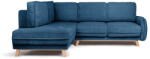 Bonami Selection Kék kordbársony kinyitható sarokkanapé (bal oldali) Tori - Bonami Selection