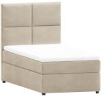 ROPEZ Bézs kárpitozott ágyneműtartós egyszemélyes ágy ágyráccsal 80x200 cm Lena - Ropez