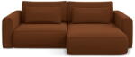 Makamii Terrakotta színű bársony kinyitható-tárolóhelyes sarokkanapé (jobb oldali-heverő résszel) Kapua - Makamii - bonami - 518 490 Ft