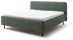 meise.möbel Sötétzöld kárpitozott ágyneműtartós franciaágy ágyráccsal 140x200 cm Primo - Meise Möbel