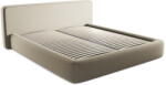 Makamii Bézs kárpitozott ágyneműtartós franciaágy ágyráccsal 180x200 cm Kiana - Makamii