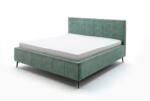 meise.möbel Zöld kárpitozott ágyneműtartós franciaágy ágyráccsal 180x200 cm Lizzano - Meise Möbel