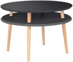 Ragaba UFO grafitszürke dohányzóasztal natúr lábakkal, ⌀ 70 cm - Ragaba