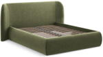Makamii Zöld kárpitozott ágyneműtartós franciaágy ágyráccsal 160x200 cm Hauke - Makamii