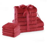 Restilo Piros frottír pamut törölköző és fürdőlepedő készlet 10 db-os Amari - Restilo