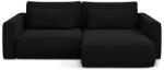 Makamii Fekete bársony kinyitható-tárolóhelyes sarokkanapé (jobb oldali-heverő résszel) Kapua - Makamii - bonami - 518 490 Ft