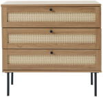 Unique Furniture Natúr színű alacsony komód tölgyfa dekorral 80x75 cm Pensacola - Unique Furniture