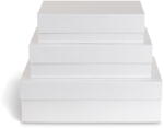 Bigso Fehér fedeles dekoratív karton tárolódoboz szett 3 db-os 42, 5x29, 5x13 cm Kian Paper Laminate - Bigso