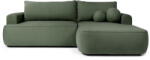 Bonami Selection Zöld buklé kinyitható sarokkanapé (jobb oldali) Quinoa - Bonami Selection