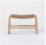 Gazzda Dedo tömör tölgyfa szerkezetű zsámoly barna bivalybőr ülőkével - Gazzda