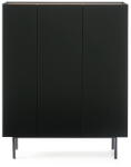 Teulat Fekete magas komód tölgyfa dekorral 95x120 cm Arista - Teulat