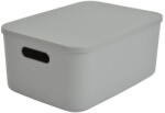 Homéa Szürke fedeles műanyag tárolódoboz 35, 5x25, 5x16 cm - Homéa