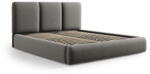 Mazzini Sofa Szürke bársony kárpitozott ágyneműtartós franciaágy ágyráccsal 200x200 cm Brody - Mazzini Beds