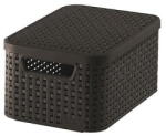 Keter Sötétbarna fedeles műanyag tárolódoboz 20x29x14 cm Style - Curver