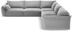 Mazzini Sofas Világosszürke bársony sarokkanapé Vanda - Mazzini Sofas