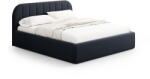 Windsor & Co Sötétkék kárpitozott ágyneműtartós franciaágy ágyráccsal 140x200 cm Juno - Windsor & Co Sofas