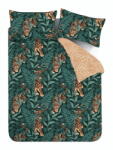 Catherine Lansfield Zöld-barna egyszemélyes ágyneműhuzat 135x200 cm Tropic Tiger Leaf - Catherine Lansfield