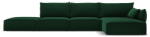 Mazzini Sofas Sötétzöld bársony sarokkanapé (jobb oldali-heverő résszel) Vanda - Mazzini Sofas - bonami - 742 550 Ft