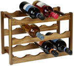 Wenko Natúr színű akácfa bortartó polcos állvány, palackok száma 12 42x28x21 cm Fondi - Wenko