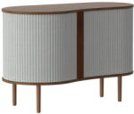 UMAGE Szürke-barna alacsony komód tölgyfa dekorral, tolóajtóval 100x67 cm Audacious - UMAGE