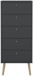 Tvilum Antracitszürke magas komód 50x120 cm Bodo - Tvilum