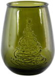 Ego Dekor Arbol de Naidad zöld üveg váza karácsonyi mintával, magasság 13 cm - Ego Dekor