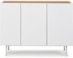 Teulat Fehér alacsony komód tölgyfa dekorral 110x85 cm Arista - Teulat
