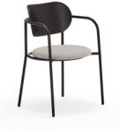 Teulat Fekete-szürke étkezőszék kőrisfa dekorral Eclipse - Teulat